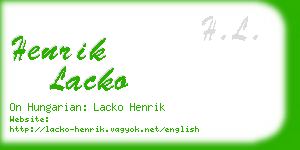 henrik lacko business card